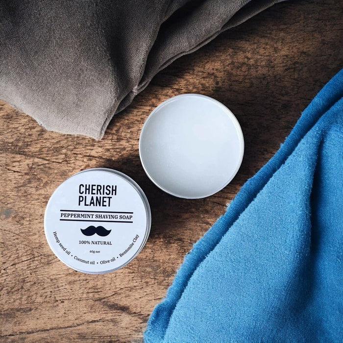 Natural Hemp & Coconut Oil Peppermint Shaving Soap - Cherish Home