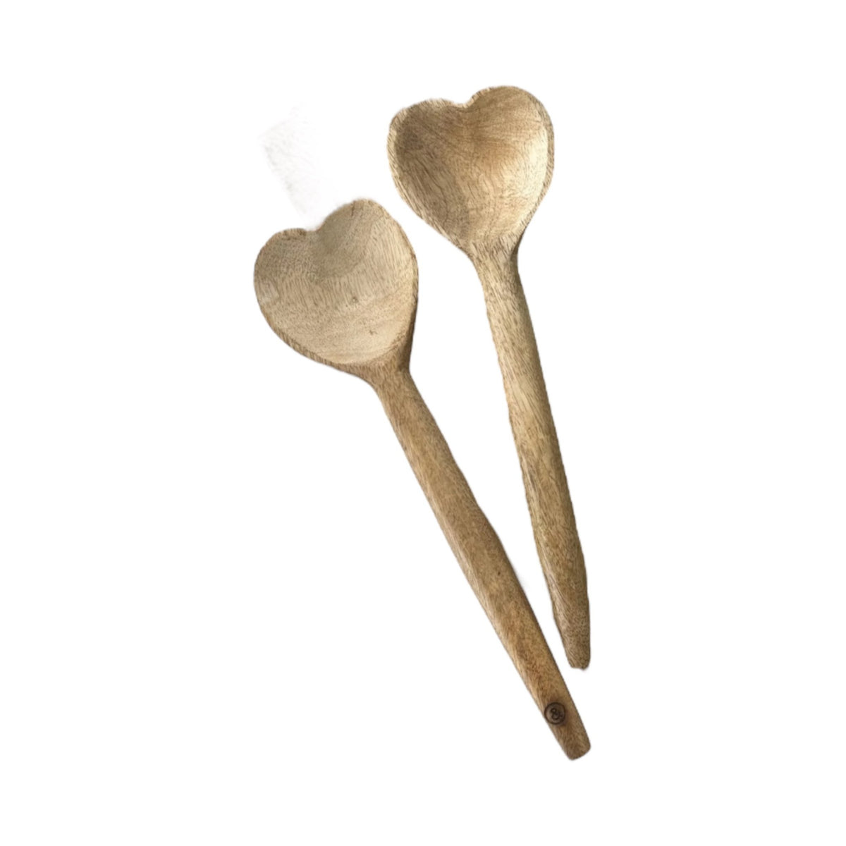 Natural Mango Wood Heart Wooden Spoons (Pair of 2) - Cherish Home