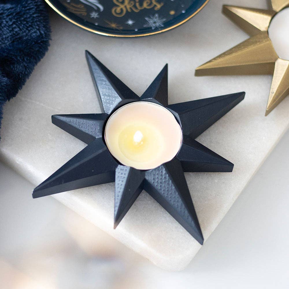 Navy Blue Star Tealight Candle Holder - Cherish Home