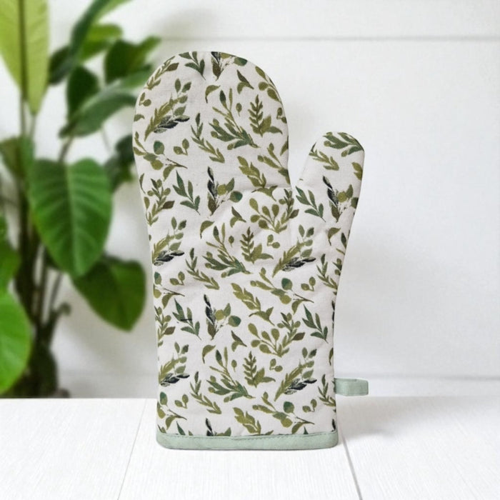 Olive Design Green & Cream Single Oven Glove - Cherish Home