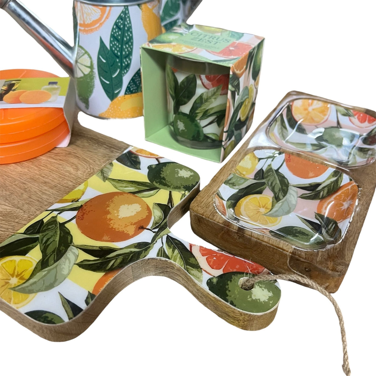 Orange Zest Summer Product Bundle Every piece features our signature Orange Zest motif - Cherish Home
