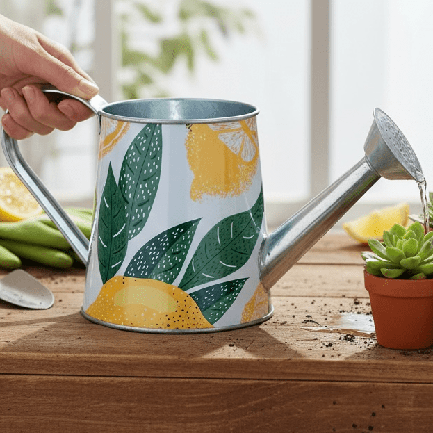 Orange Zest Watering Can Garden Accessory indoor outdoor - Cherish Home