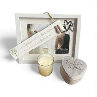"Ours Is My Favourite" Love Story Gift Box with Pebble Plaque, Heart Frame, and Keepsakes - Cherish Home