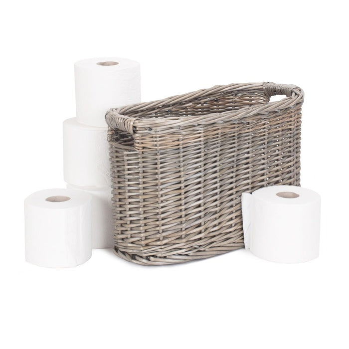 Oval Wicker Toilet Roll Storage Holder - Cherish Home