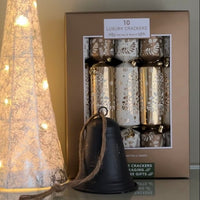 Pack of 10 Luxury Eco - Friendly Christmas Crackers, White & Gold | 14" (35.56cm) - Cherish Home