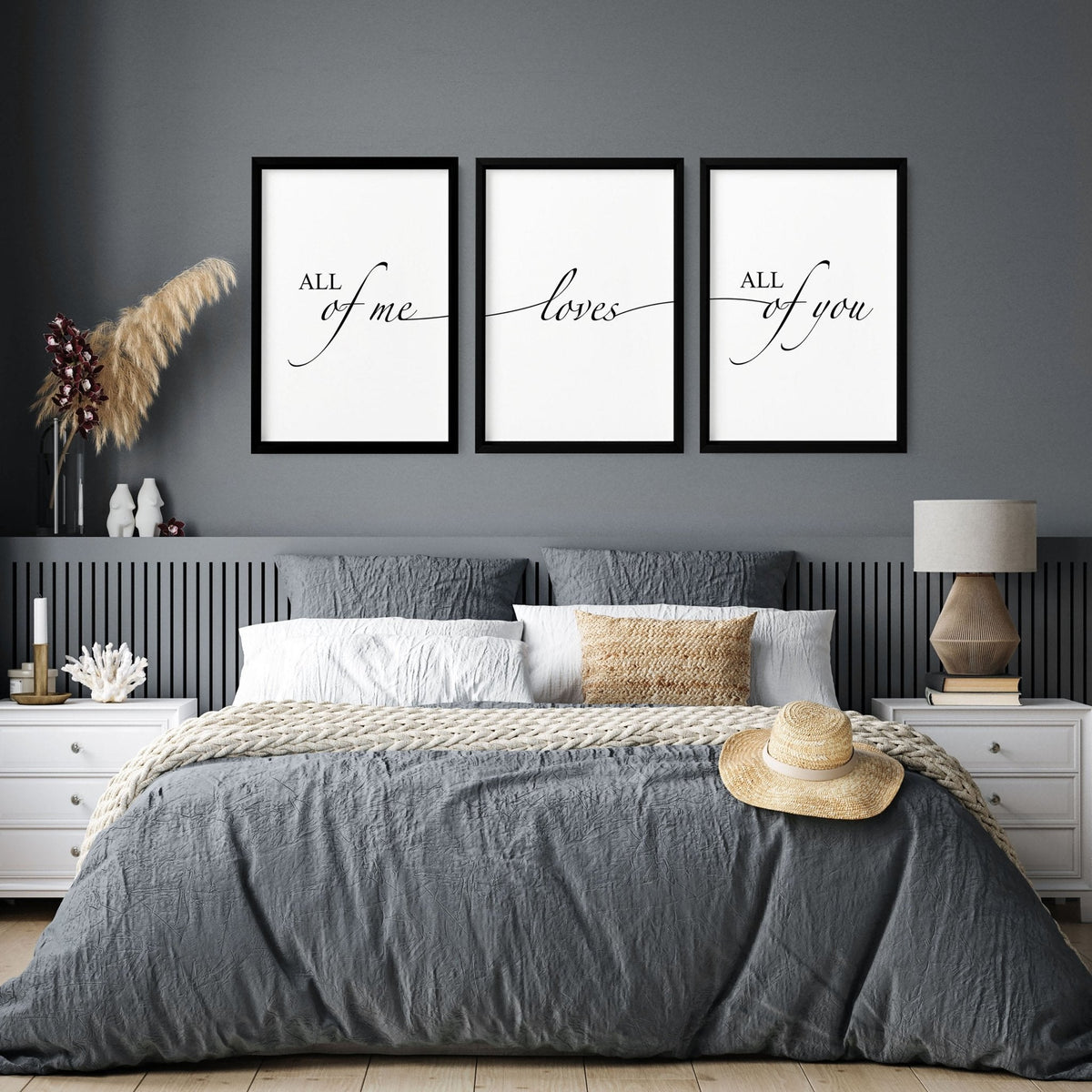Paper Anniversary Gift - Set of 3 Bedroom Wall Art Prints | Thoughtful 1st Year Wedding Present for Couples - Cherish Home