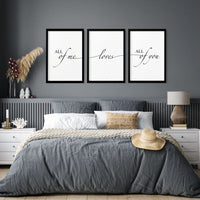 Paper Anniversary Gift - Set of 3 Bedroom Wall Art Prints | Thoughtful 1st Year Wedding Present for Couples - Cherish Home
