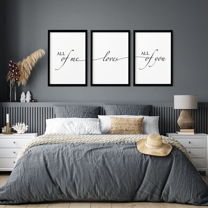 Paper Anniversary Gift - Set of 3 Bedroom Wall Art Prints | Thoughtful 1st Year Wedding Present for Couples - Cherish Home