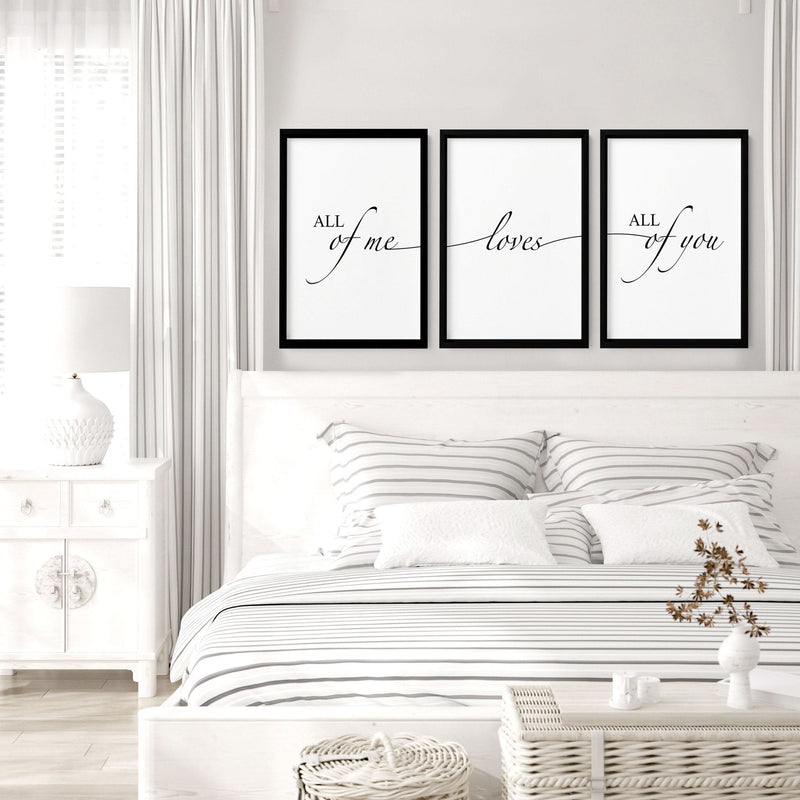 Paper Anniversary Gift - Set of 3 Bedroom Wall Art Prints | Thoughtful 1st Year Wedding Present for Couples - Cherish Home