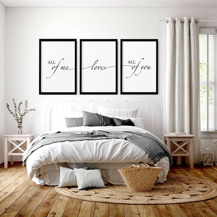 Paper Anniversary Gift - Set of 3 Bedroom Wall Art Prints | Thoughtful 1st Year Wedding Present for Couples - Cherish Home