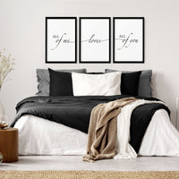Paper Anniversary Gift - Set of 3 Bedroom Wall Art Prints | Thoughtful 1st Year Wedding Present for Couples - Cherish Home