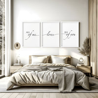 Paper Anniversary Gift - Set of 3 Bedroom Wall Art Prints | Thoughtful 1st Year Wedding Present for Couples - Cherish Home