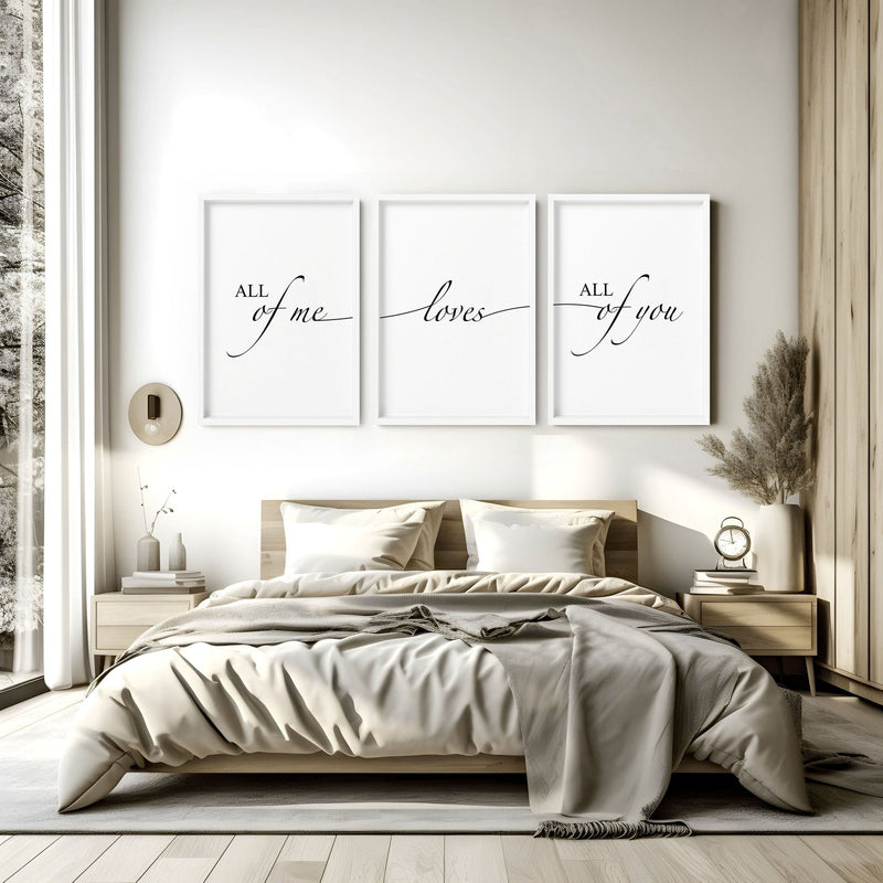 Paper Anniversary Gift - Set of 3 Bedroom Wall Art Prints | Thoughtful 1st Year Wedding Present for Couples - Cherish Home
