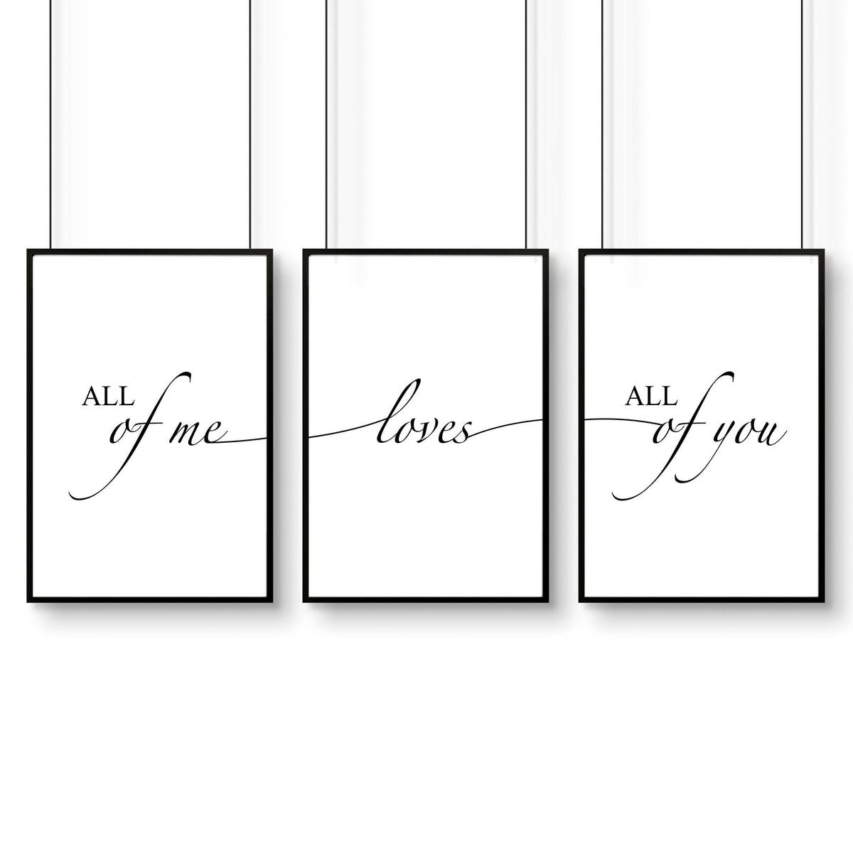 Paper Anniversary Gift - Set of 3 Bedroom Wall Art Prints | Thoughtful 1st Year Wedding Present for Couples - Cherish Home