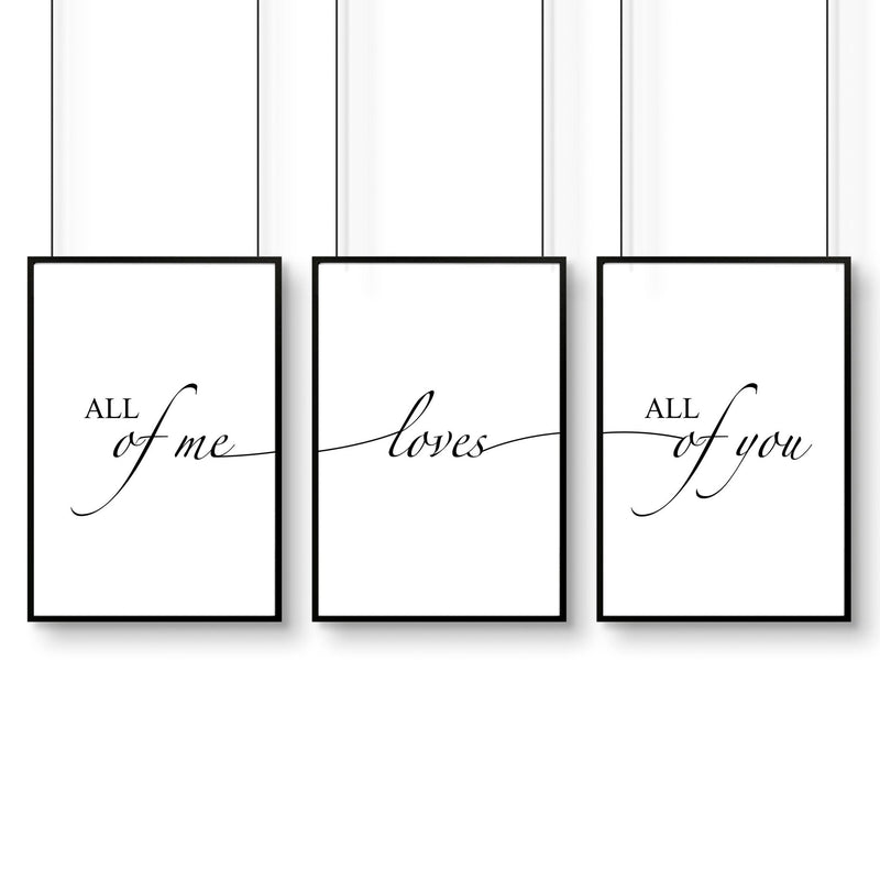 Paper Anniversary Gift - Set of 3 Bedroom Wall Art Prints | Thoughtful 1st Year Wedding Present for Couples - Cherish Home