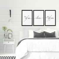 Paper Anniversary Gift - Set of 3 Bedroom Wall Art Prints | Thoughtful 1st Year Wedding Present for Couples - Cherish Home