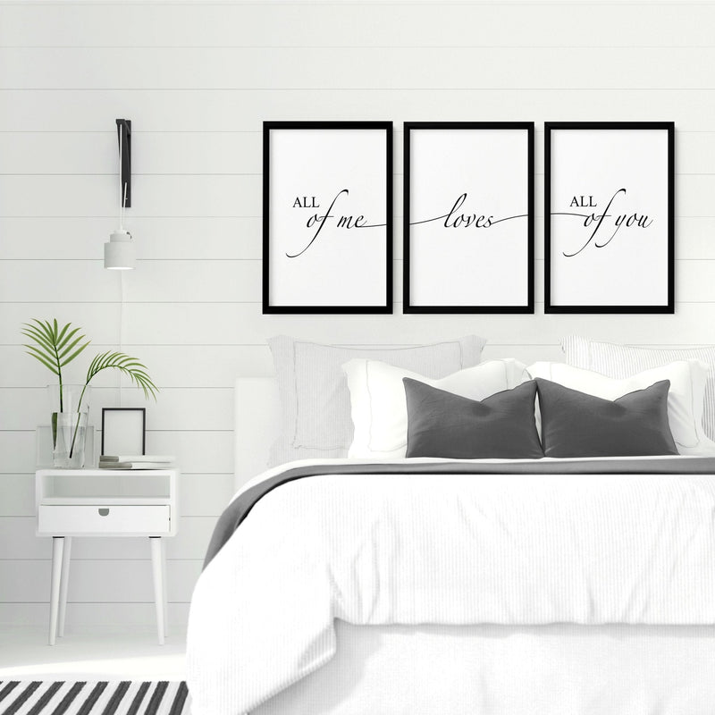 Paper Anniversary Gift - Set of 3 Bedroom Wall Art Prints | Thoughtful 1st Year Wedding Present for Couples - Cherish Home