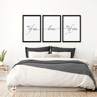 Paper Anniversary Gift - Set of 3 Bedroom Wall Art Prints | Thoughtful 1st Year Wedding Present for Couples - Cherish Home