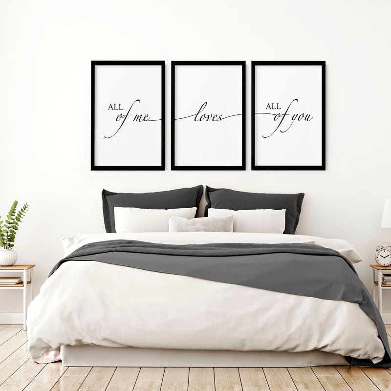 Paper Anniversary Gift - Set of 3 Bedroom Wall Art Prints | Thoughtful 1st Year Wedding Present for Couples - Cherish Home