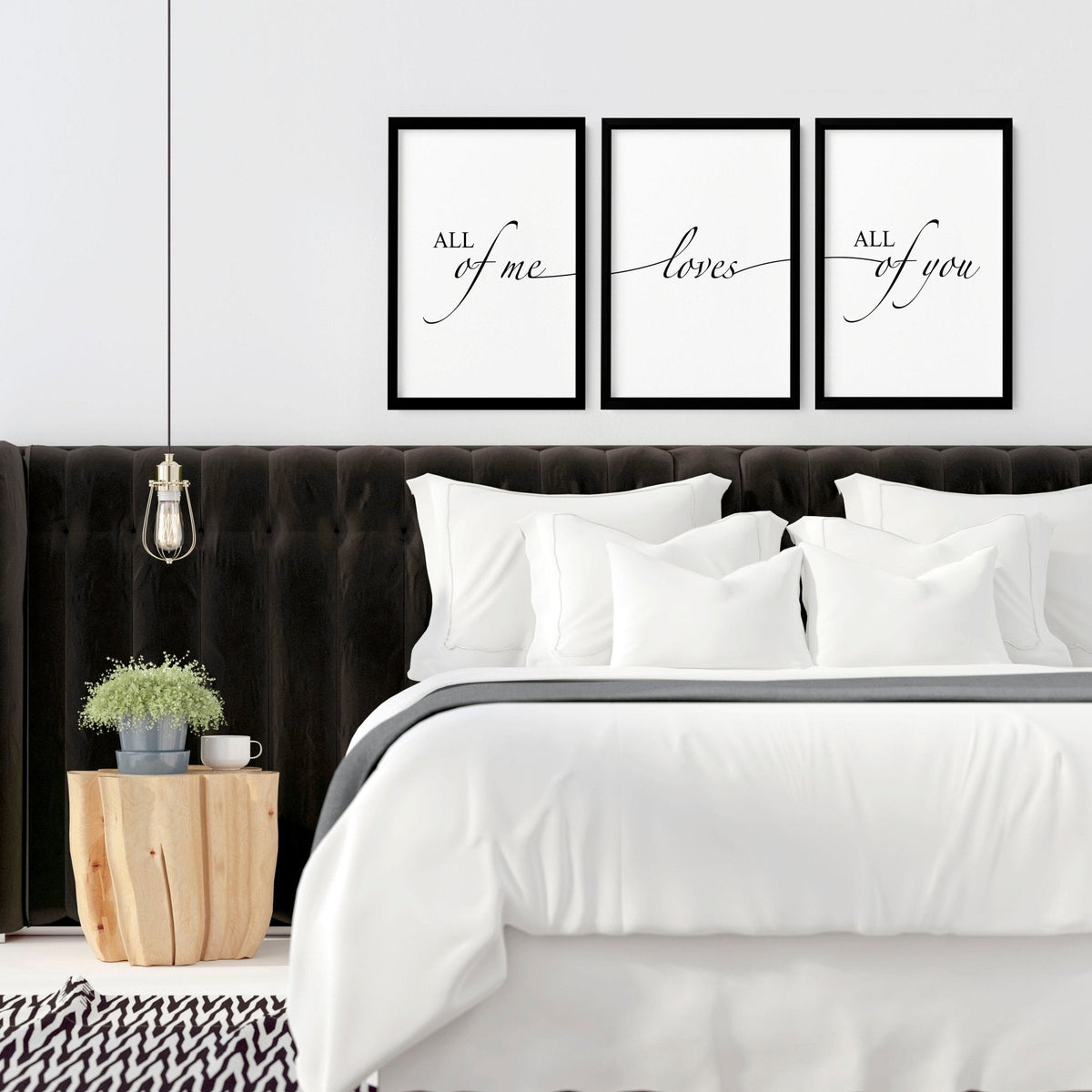 Paper Anniversary Gift - Set of 3 Bedroom Wall Art Prints | Thoughtful 1st Year Wedding Present for Couples - Cherish Home