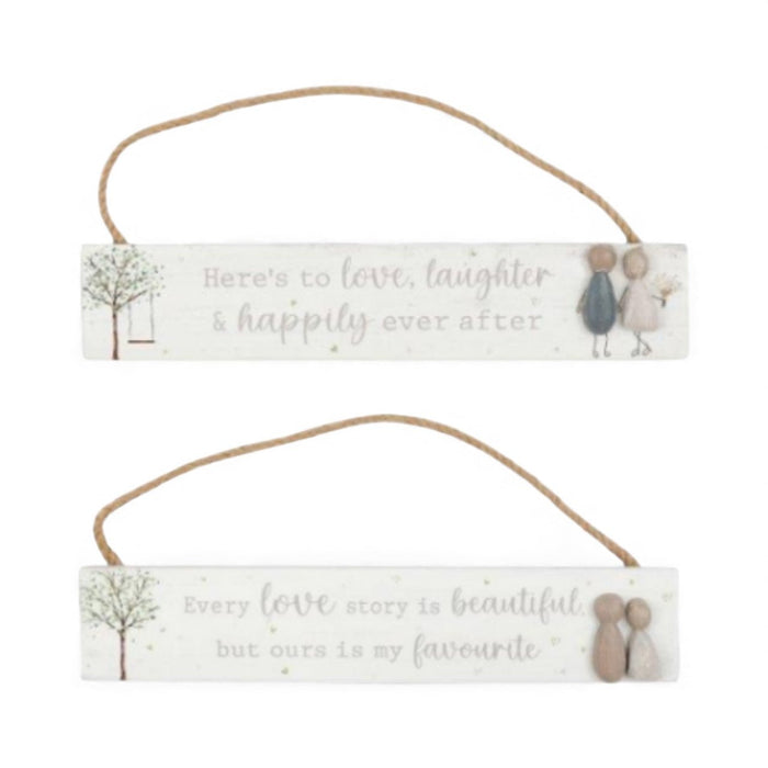 Pebble Wedding Plaque: "Our Love Story is My Favourite" - Cherish Home
