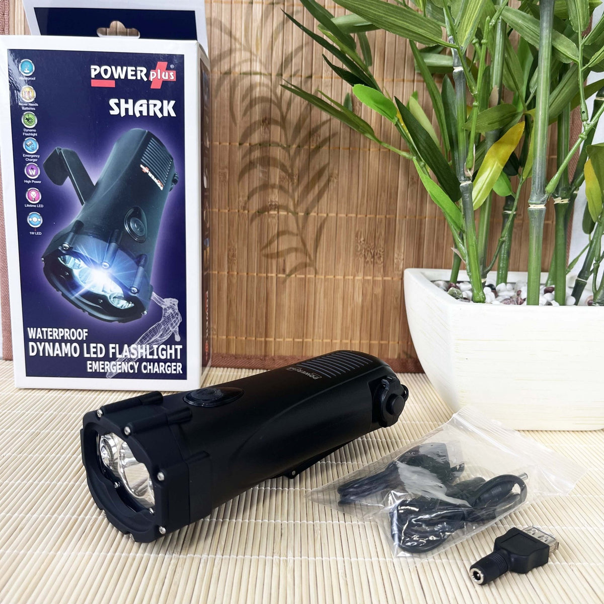 POWERplus Shark Waterproof LED Dynamo Torch & Power Bank - Cherish Home