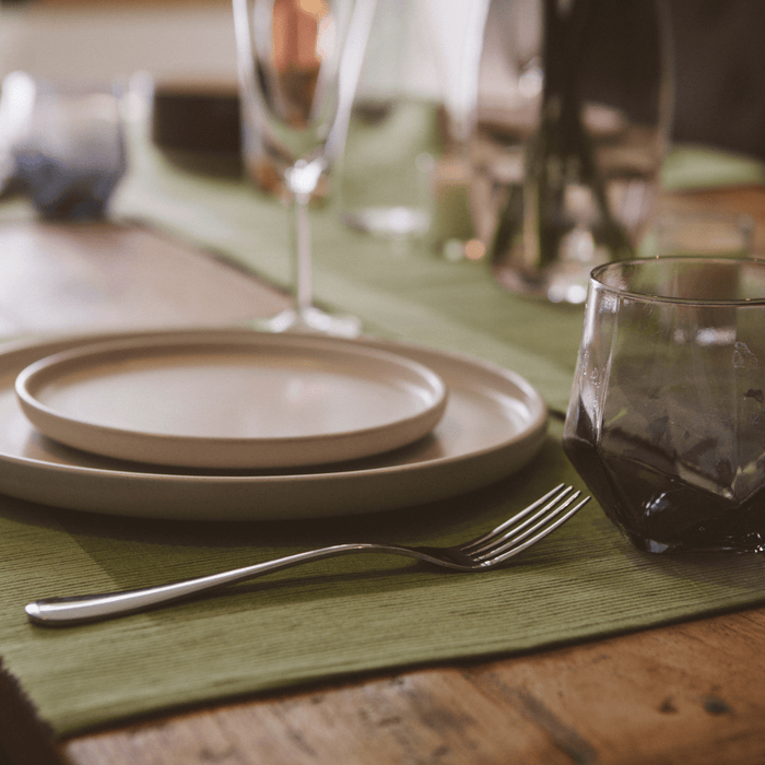 Premium Organic Cotton Placemats - 4 Pack Forest Green, GOTS Certified Luxury Table Decor, Durable & Reusable - Cherish Home