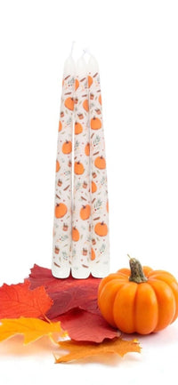 Pumpkin Taper Candles - Set of 3 Autumn Harvest Decorative Candles for Seasonal Table Decor - Cherish Home
