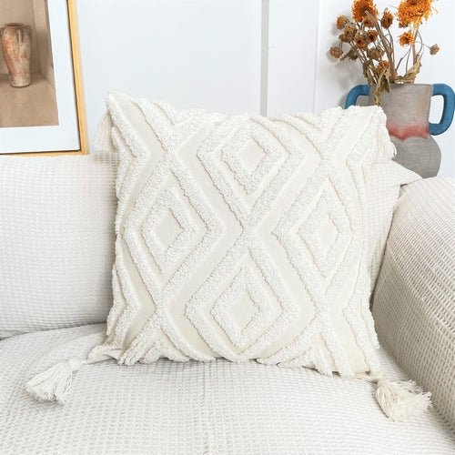 Pure Cotton Custom Boho Tassel Style Tufted Cushion Covers Home - Cherish Home