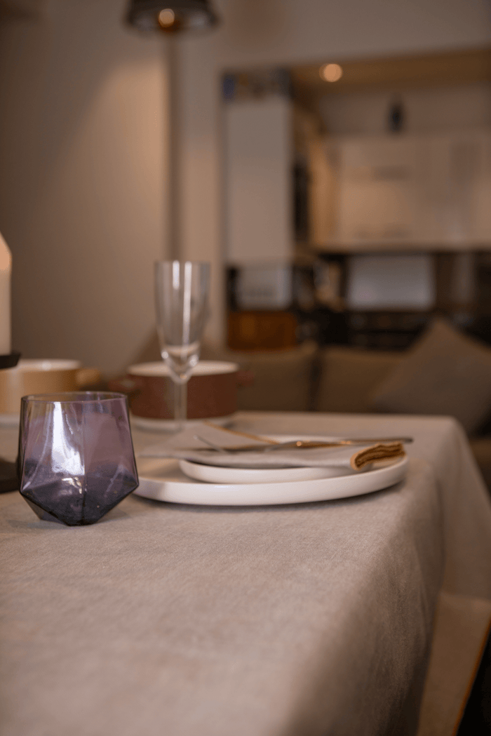 Pure Organic Cotton Tablecloth - GOTS Certified, Sustainable & Chemical - Free, Wrinkle Resistant - Cherish Home