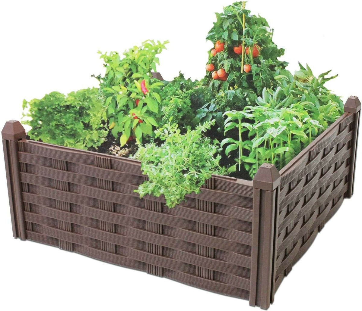 Raised Rattan Flower Bed Garden Bed Raised Vegetable Patch Large Planter - Cherish Home