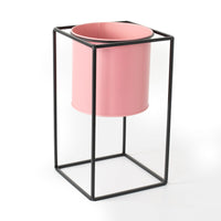 Rammento 30cm Tall Raised Indoor Metal Plant Pot On Stand Pink 15cm ƒ?? Flower Pot - Cherish Home