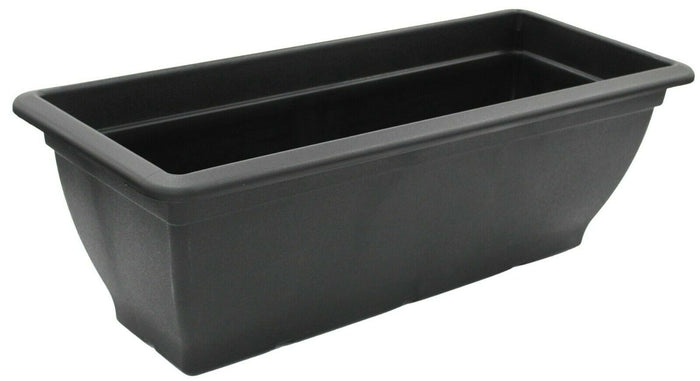 Rammento 60cm Rectangular Planter Trough, Black Window Box - Cherish Home