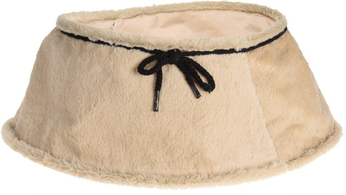 Rammento Large 60cm Base Cream Christmas Tree Skirt Faux - Fur Effect, Foldable - Cherish Home
