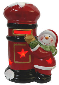 Rammento LED Post Box Christmas Decoration Light - Up Festive Snowman Figurine - Cherish Home