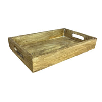 Rectangular Herringbone Wooden Serving Trays - Mango Wood - Cherish Home