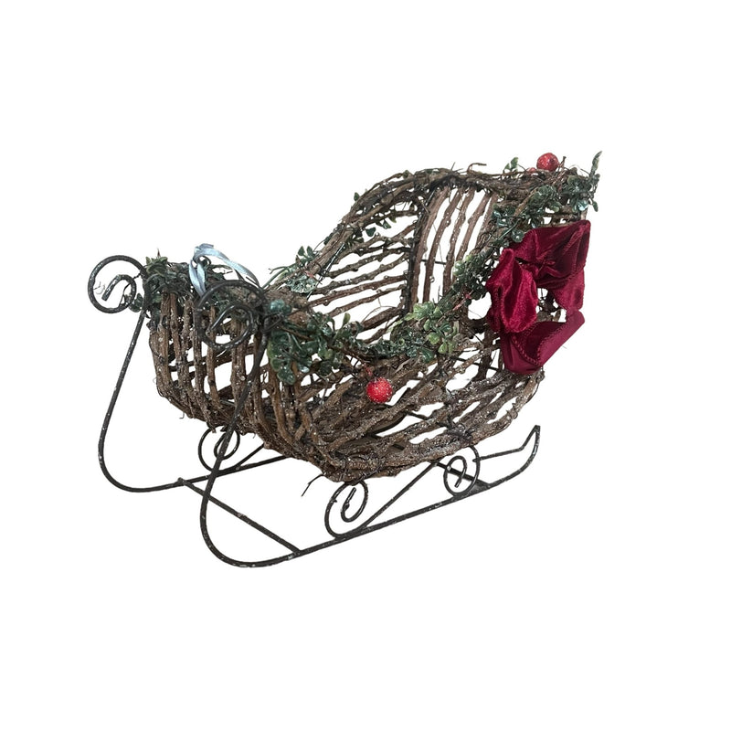 Red Bow and Berry Sleigh - Cherish Home