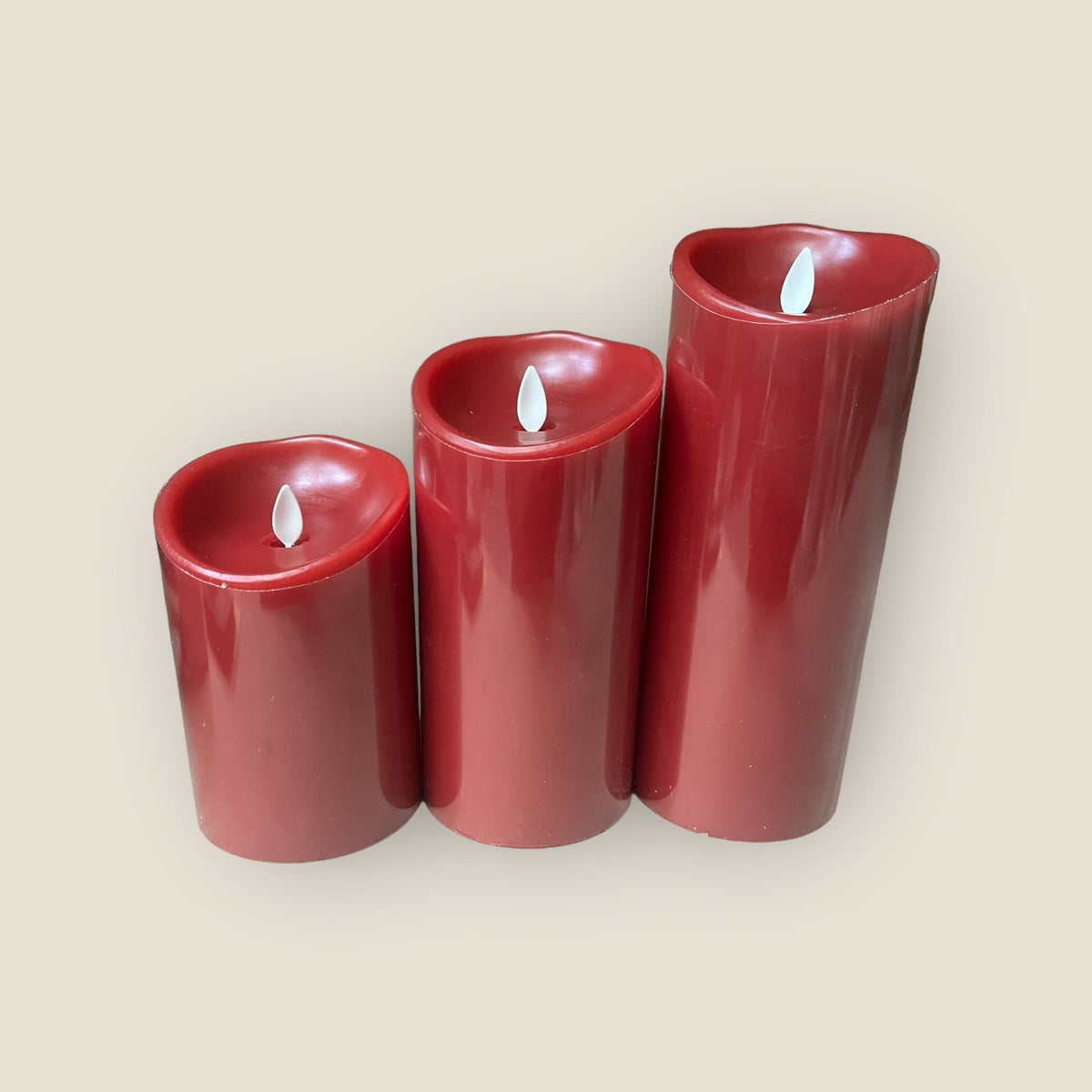 Red Real Wax Flameless Battery Candle Set with Remote Control - Cherish Home