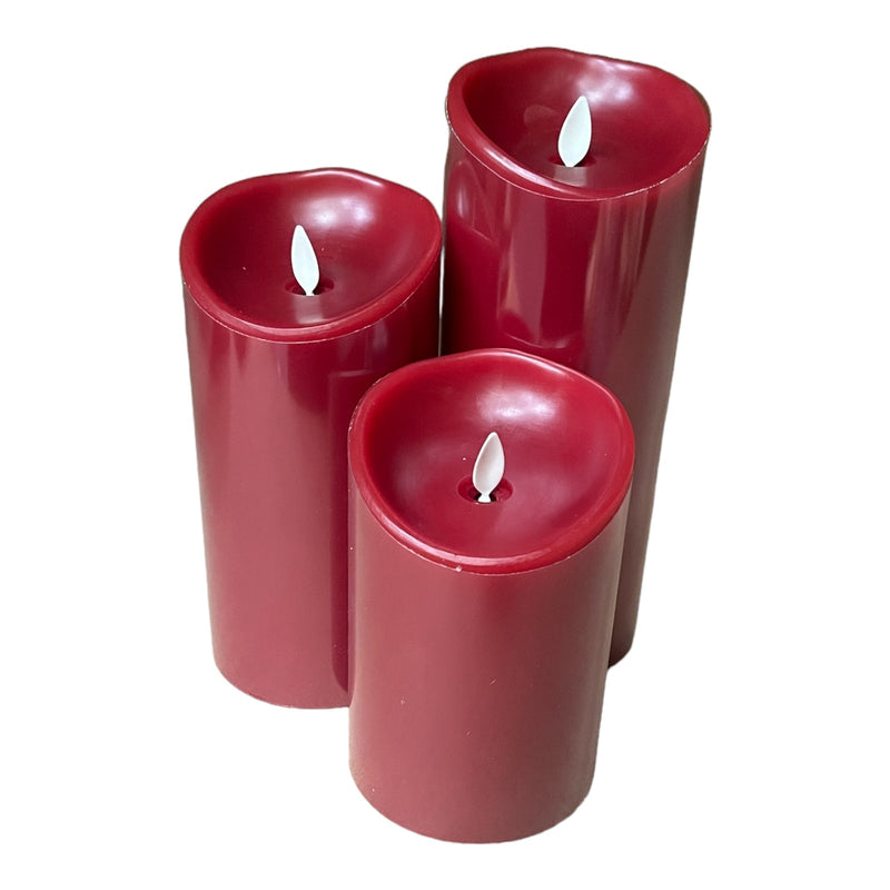 Red Real Wax Flameless Battery Candle Set with Remote Control - Cherish Home