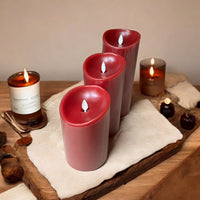 Red Real Wax Flameless Battery Candle Set with Remote Control - Cherish Home