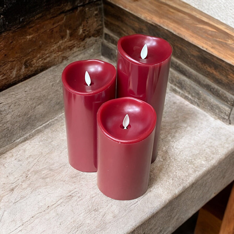 Red Real Wax Flameless Battery Candle Set with Remote Control - Cherish Home