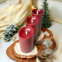 Red Real Wax Flameless Battery Candle Set with Remote Control - Cherish Home