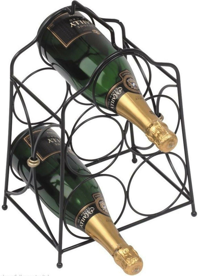 RTA 5 Bottle Metal Black Wine Rack Elegant & Practical - Cherish Home