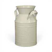 Rustic Charm Grey Flowers And Garden Zinc Milk Churn Planter with PVC Liner 18cm - Cherish Home