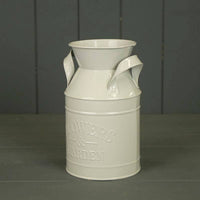 Rustic Charm Grey Flowers And Garden Zinc Milk Churn Planter with PVC Liner 18cm - Cherish Home