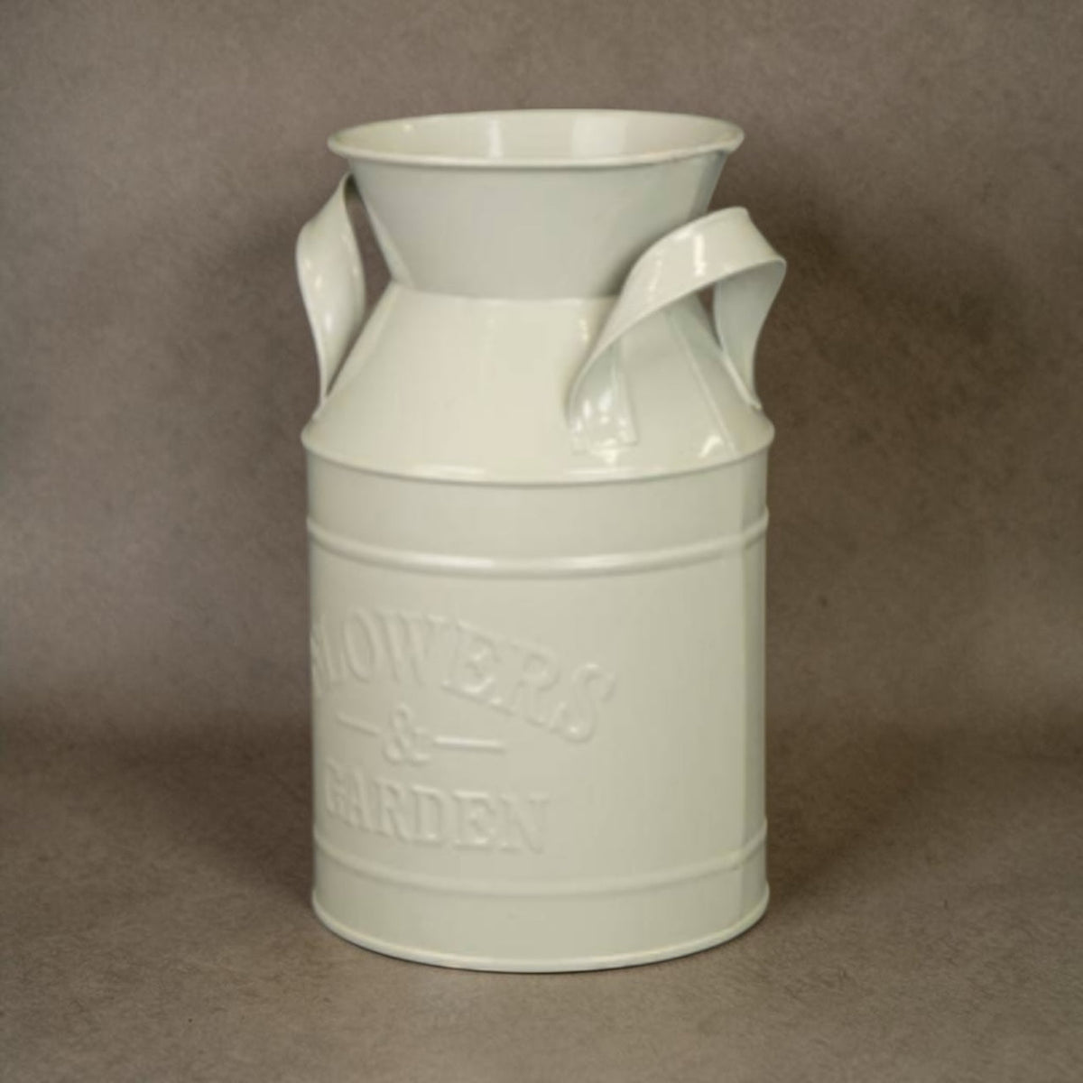 Rustic Charm Grey Flowers And Garden Zinc Milk Churn Planter with PVC Liner 18cm - Cherish Home