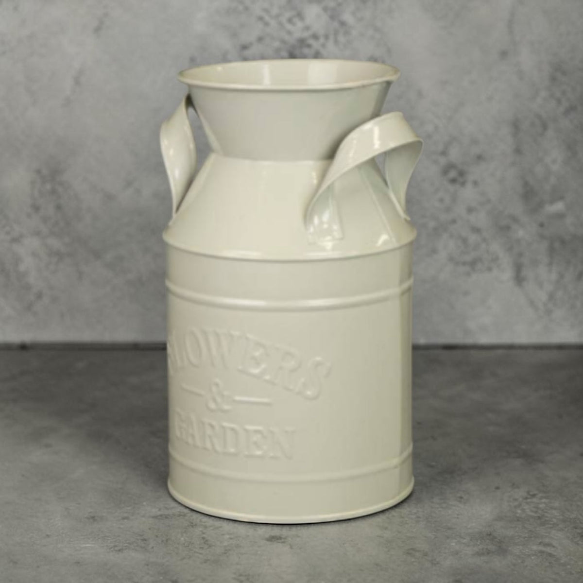 Rustic Charm Grey Flowers And Garden Zinc Milk Churn Planter with PVC Liner 18cm - Cherish Home