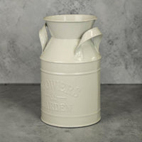 Rustic Charm Grey Flowers And Garden Zinc Milk Churn Planter with PVC Liner 18cm - Cherish Home