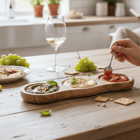 Rustic Mango Wood 3 - Section Dip Dish - Cherish Home