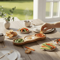 Rustic Mango Wood 3 - Section Dip Dish - Cherish Home